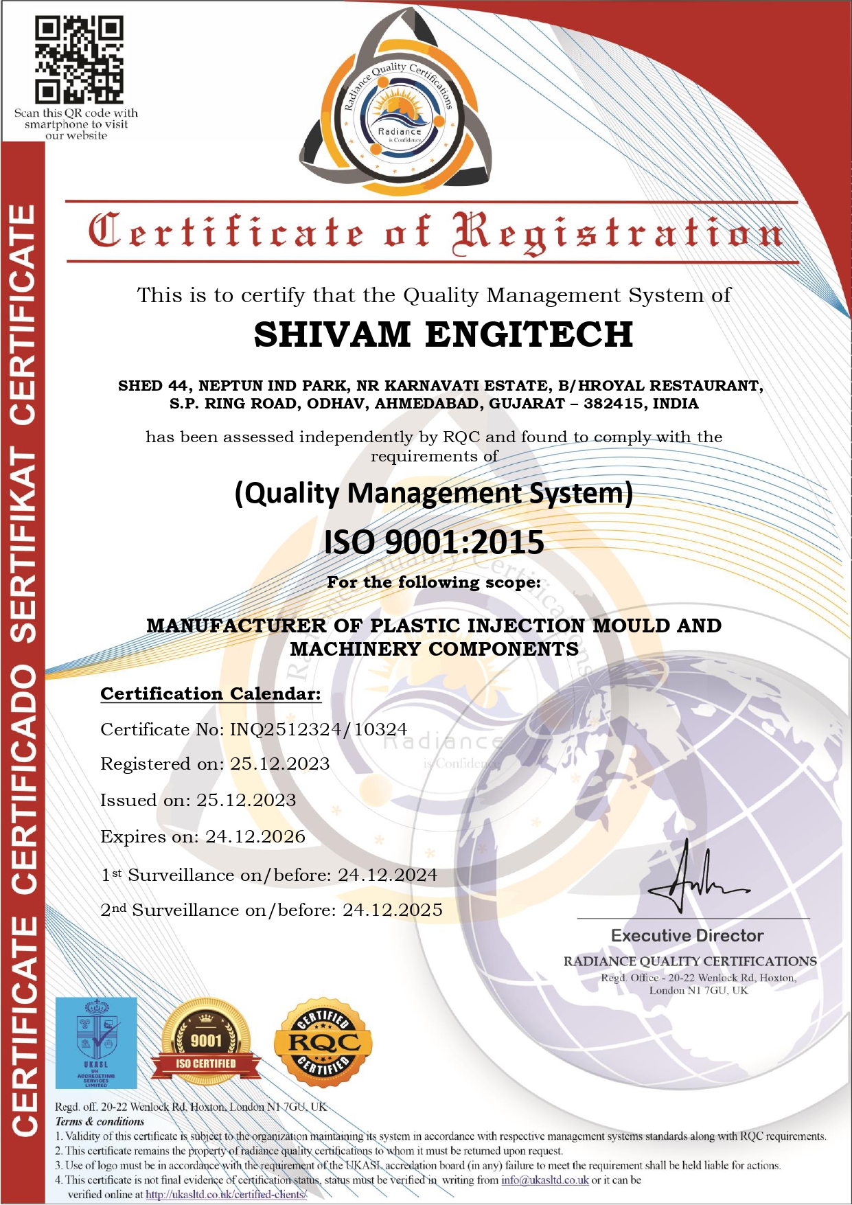 ISO certificate ShivamEngitech